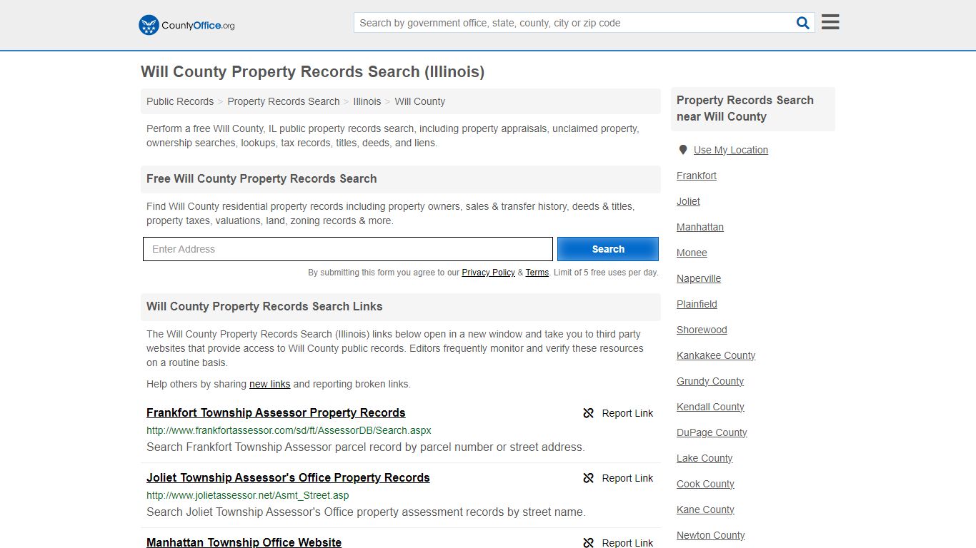 Will County Property Records Search (Illinois) - County Office